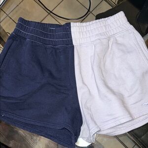 Two-Tone Navy and White Shorts